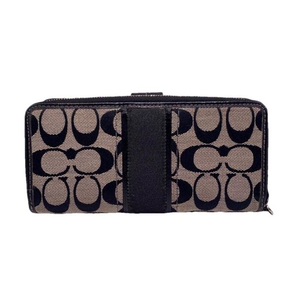 COACH Black Gray Signature Wallet - Picture 2 of 15